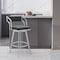 Armen Living Scranton 30" Swivel Modern Brushed Stainless Steel and Slate Gray Faux Leather Barstool 721535752256 - alternate 6